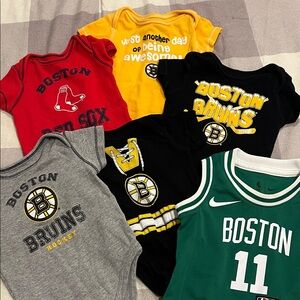 Boston Kids' Sports Onesie & Jersey Bundle - Red, Yellow, Black, Gray, Green